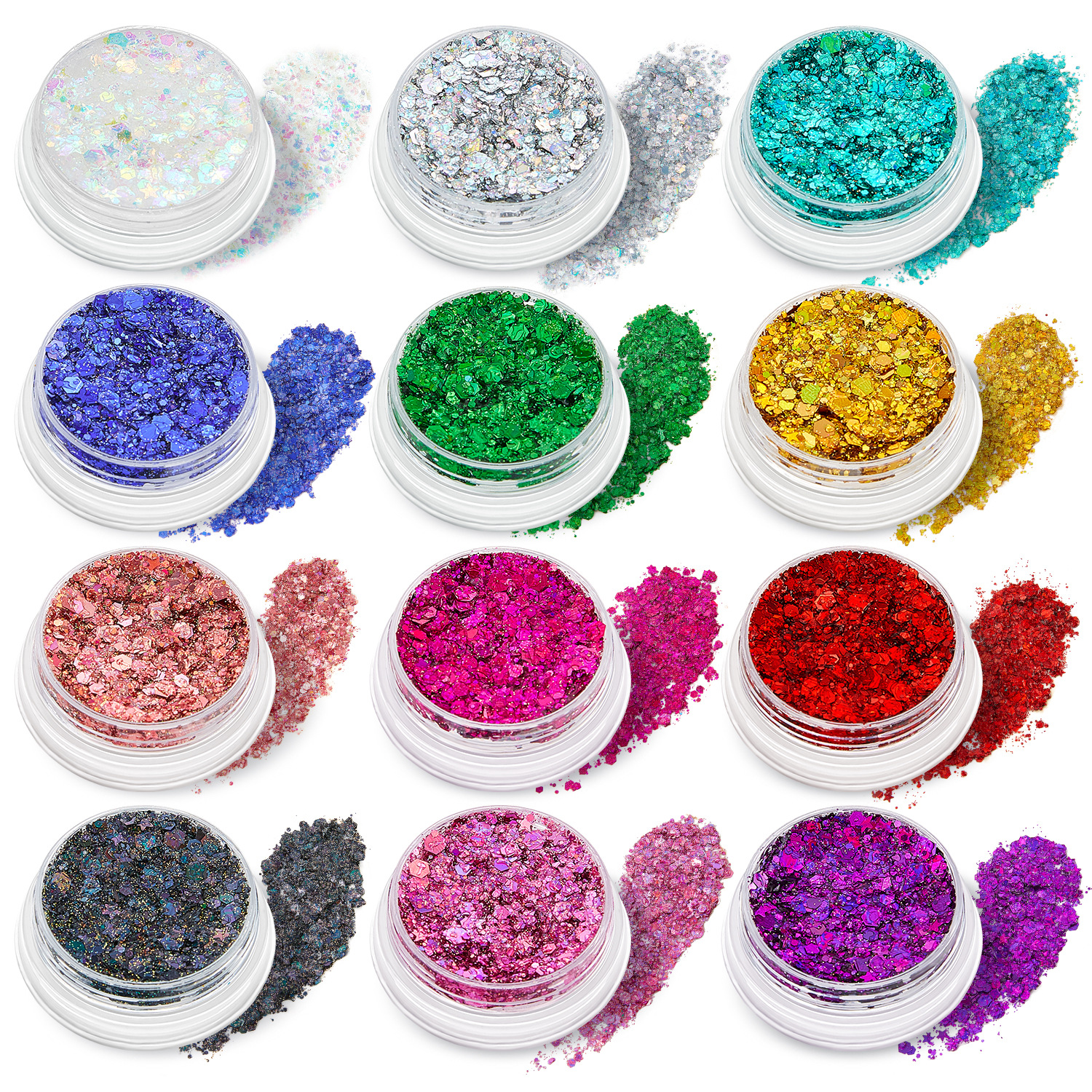 Cross-border hot sequin gel Flash gel body facial hair eye stage makeup high gloss powder sequins wholesale