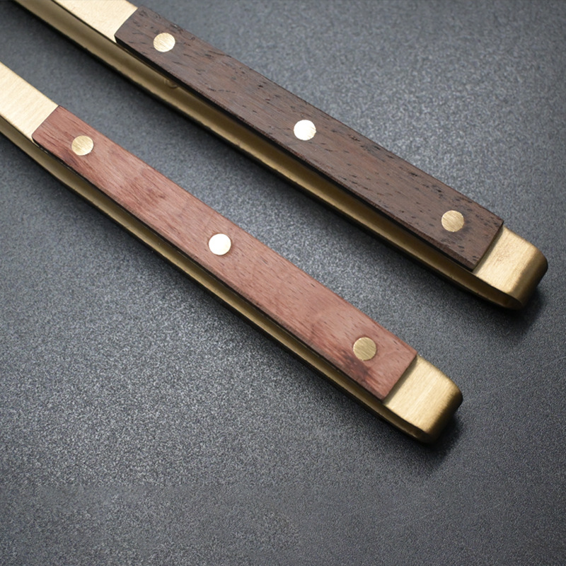 Copper Wood Tea Clip Stainless Steel Tea Clip Copper Tea Clip Tea Cup Clip Tweezers Tea Set Accessories High-grade Solid Wood Clip
