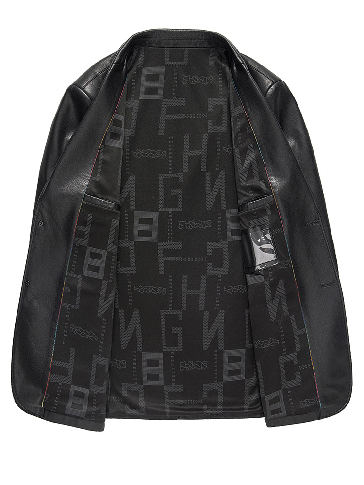 Enober | Spring and Autumn Men's Casual Ecological Leather Suit Jacket High-end Leather Suit Men's New Wholesale 2330