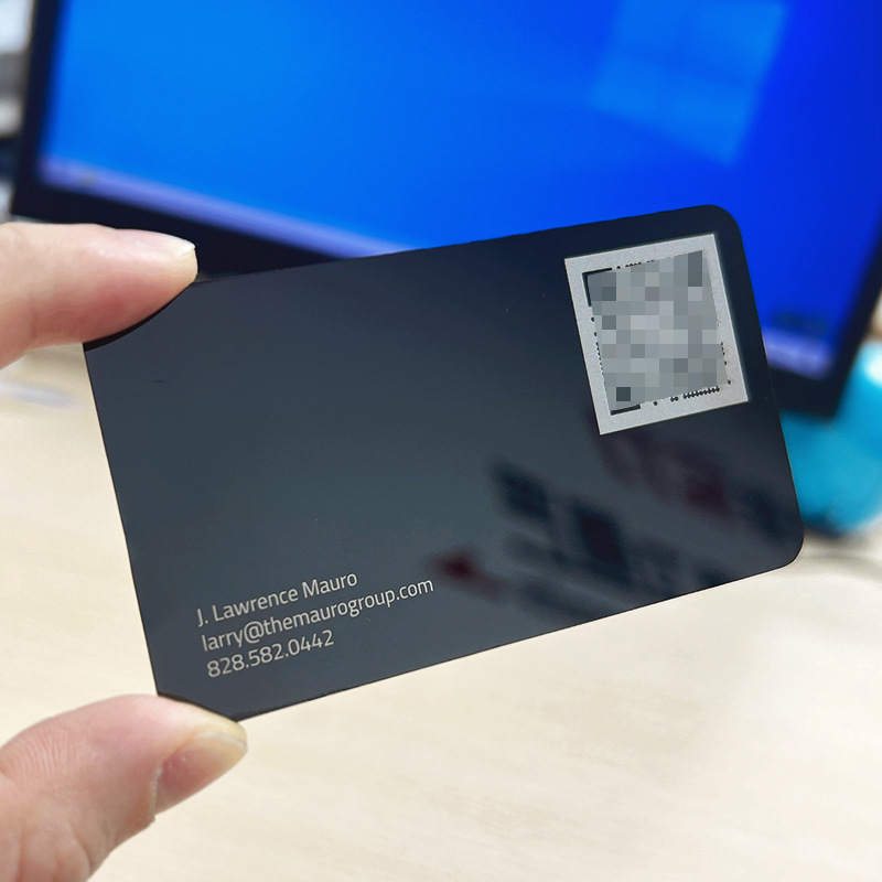 Stainless Steel Exquisite Gold and Silver Business Card Cut Out Frosted Matte Black Rose Gold Electroplated Mirror Black Craft Free Design