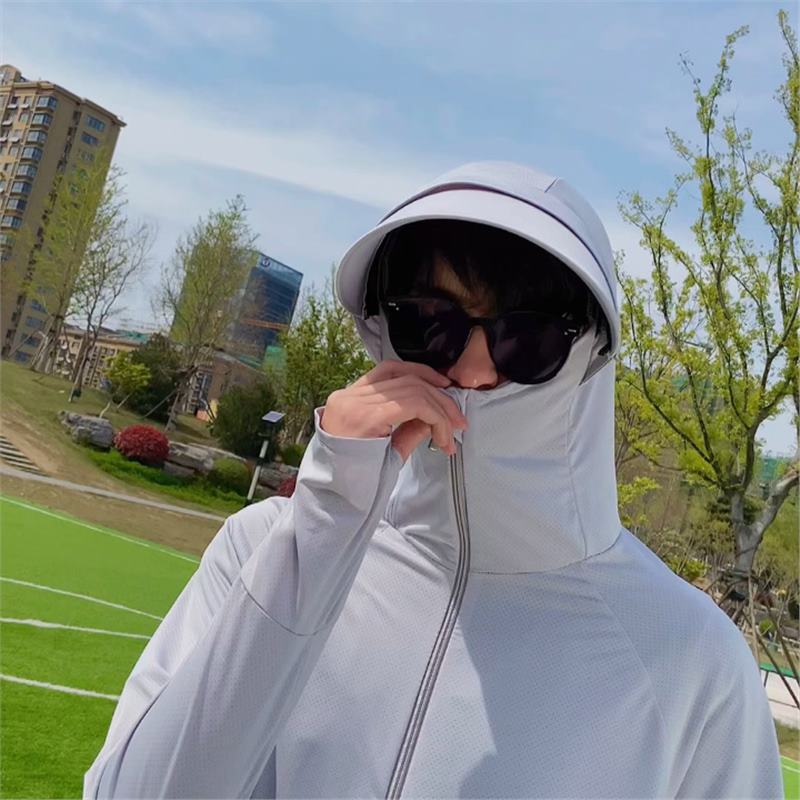 F04 Men's Sun Protection Clothing Men's Summer Breathable Thin Coat Outdoor Fishing UV Protection Clothing Sun Protection Clothing