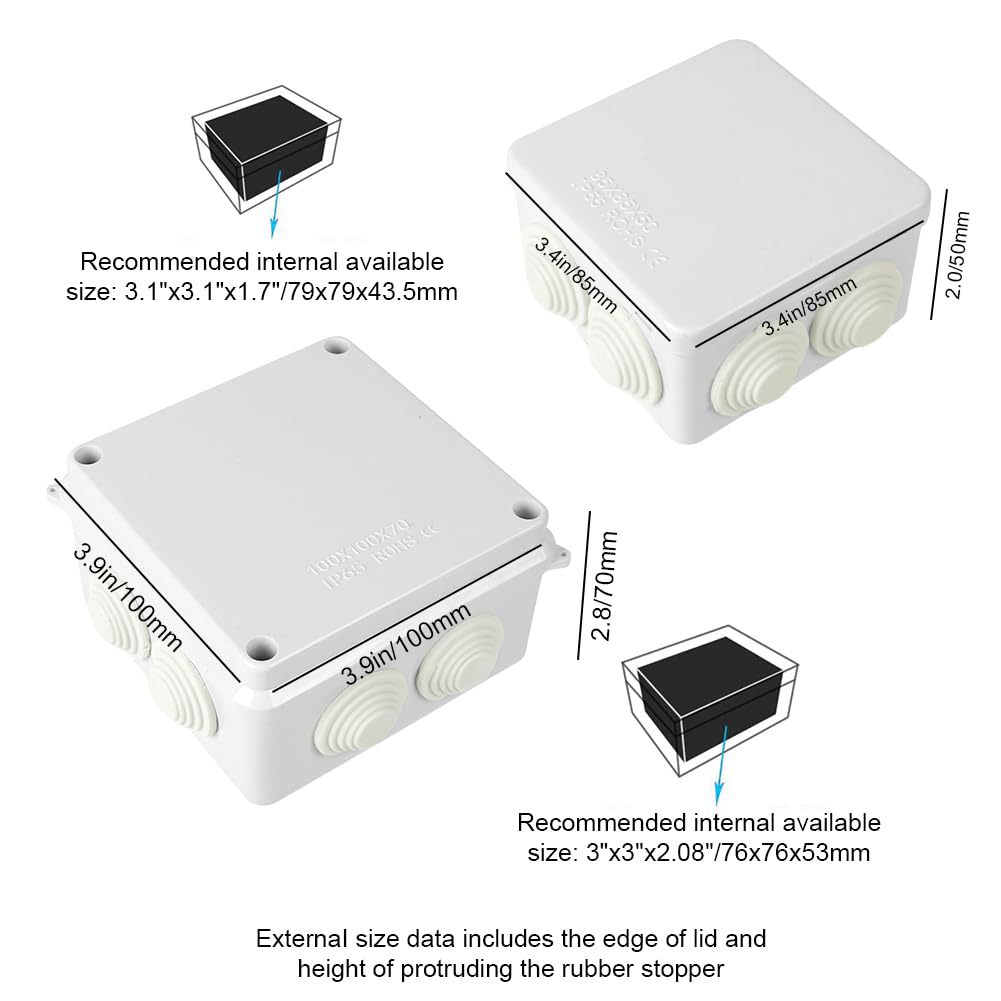 4 Stück Anschlussdose Waterproof Ip65, Verteilerdose Aufputz