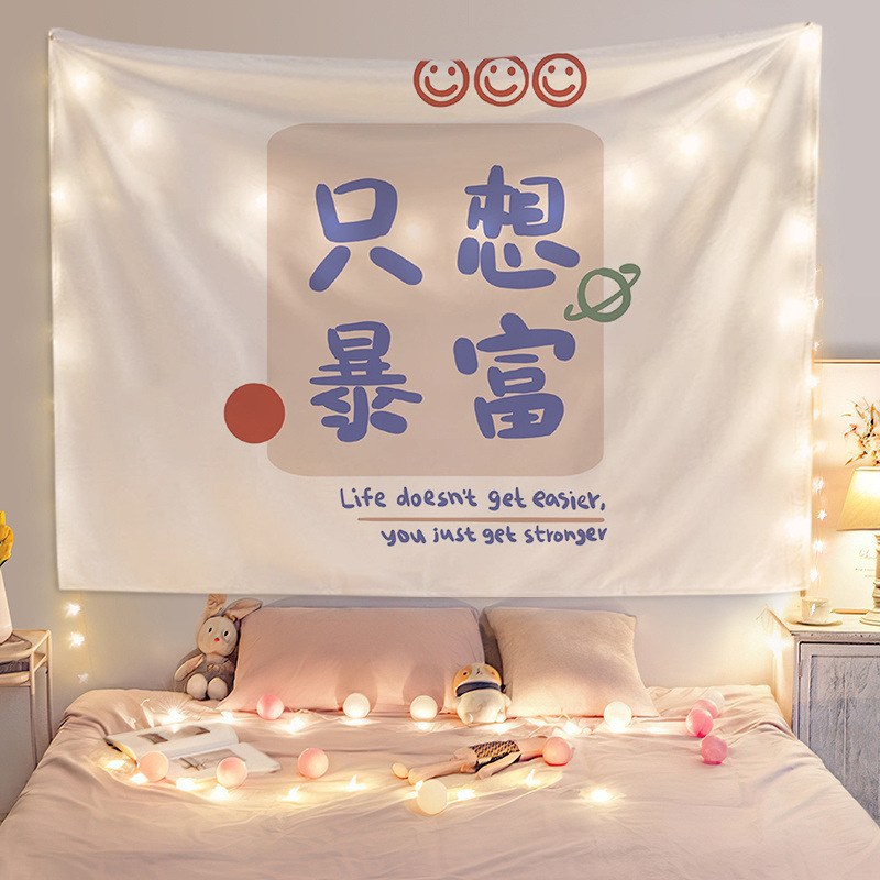 Bedroom Hanging Cloth Background Cloth Bedside Wall Cloth Tapestries Rental House Renovation Room Layout Dormitory Cartoon Girl Free Shipping