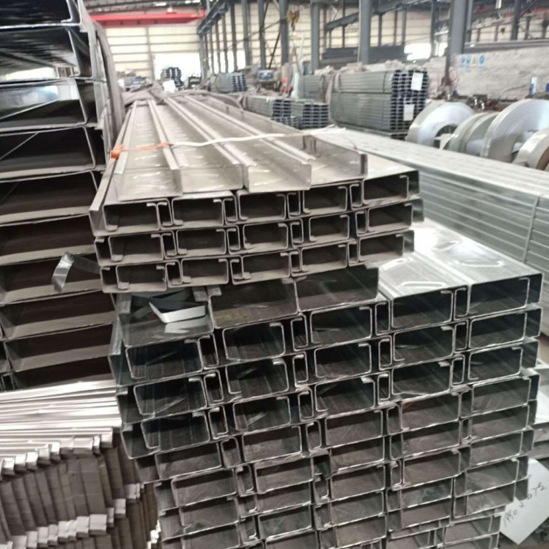 Galvanized C- shaped steel color steel tile steel structure workshop purlin hot-dip galvanized U-shaped steel channel steel several steel punching