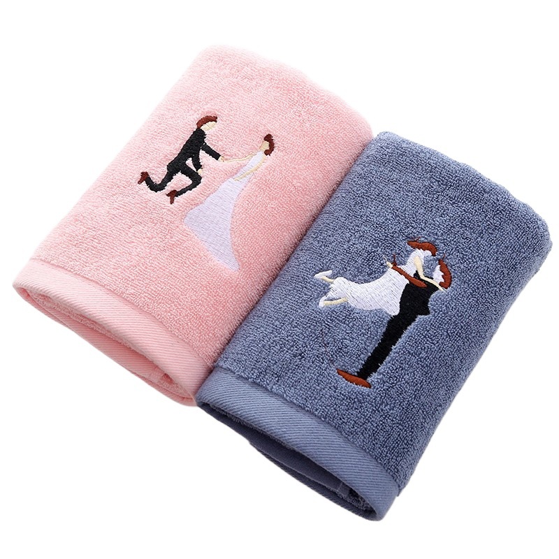 2024 New Couple Towel Pure Cotton Creative Pair Gift Wedding Face Wash Absorbent Household Good Things Commemorative