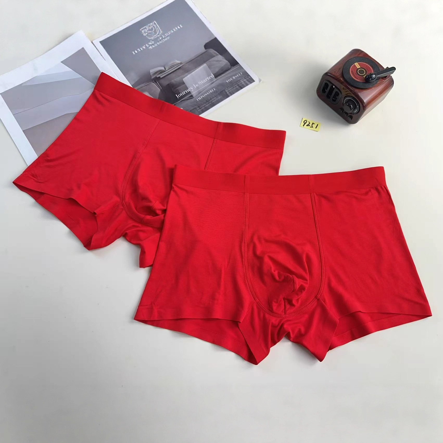 9251 # Free Shipping for the Year of Your Birth Year, Red 60-Count Modal Seamless Men's Boxer Briefs Supply