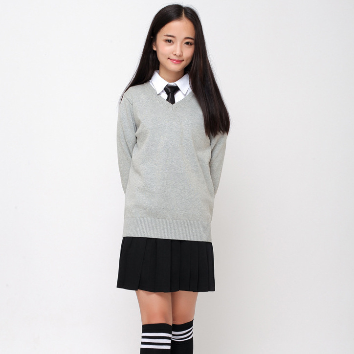 Spot Japanese Campus Style JK Uniform Men's and Women's Student Knitted V-Neck Pullover Sweater Uniform