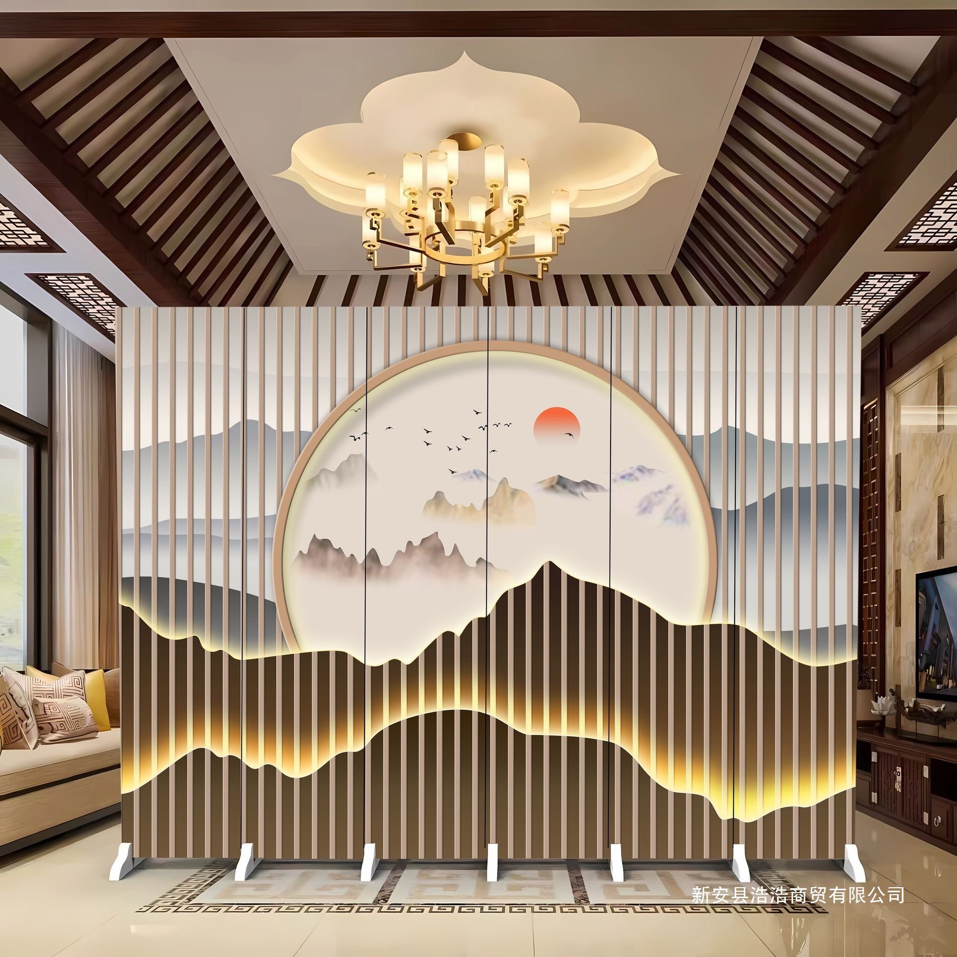 Hotel Lobby Chandelier New Chinese Style Large Chandelier Restaurant Tea House Club Shopping Mall Engineering Lighting