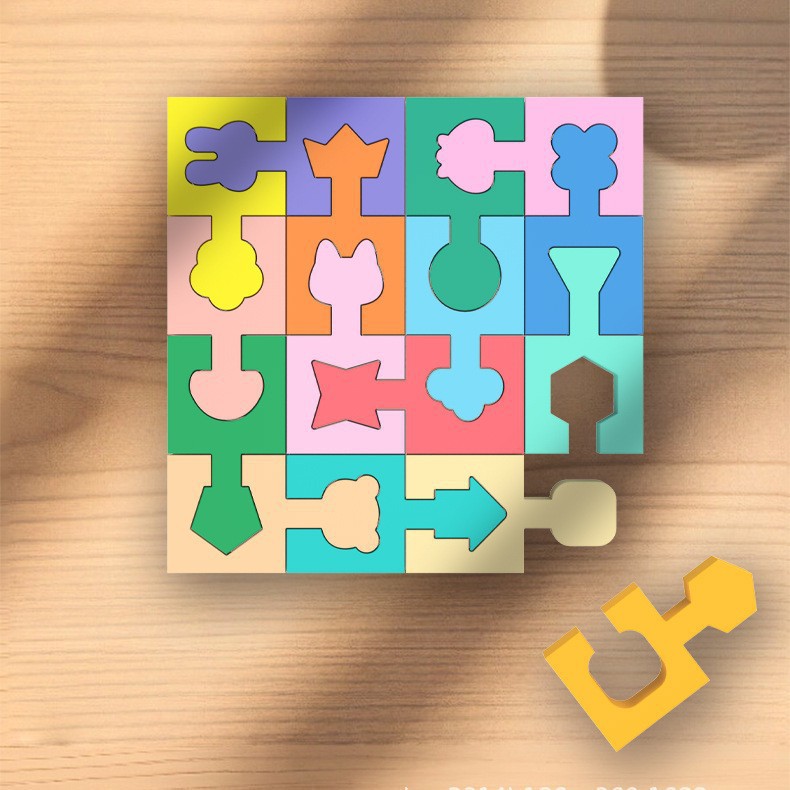 Montessori Geometric Shape Matching Building Blocks Hand-Eye Movement Coordination Logical Thinking Training Early Education Kidsren's Educational Toys