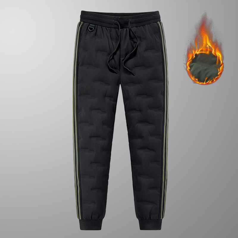 Winter new casual down pants men's outdoor windproof warm warm warm ankle-tied sports trousers trendy plus size cotton pants