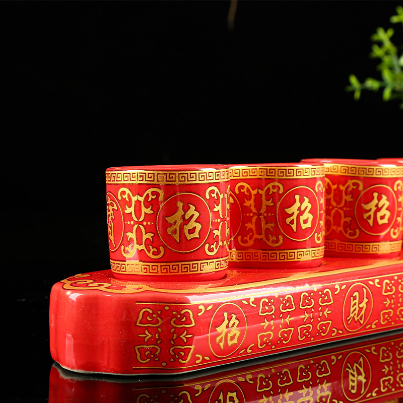 Buddha Water Cup Five-even Ceramic Water Purification Cup Three-even Cup Lotus Fortune Buddha Front Supply God of Wealth Guanyin Water Cup Household