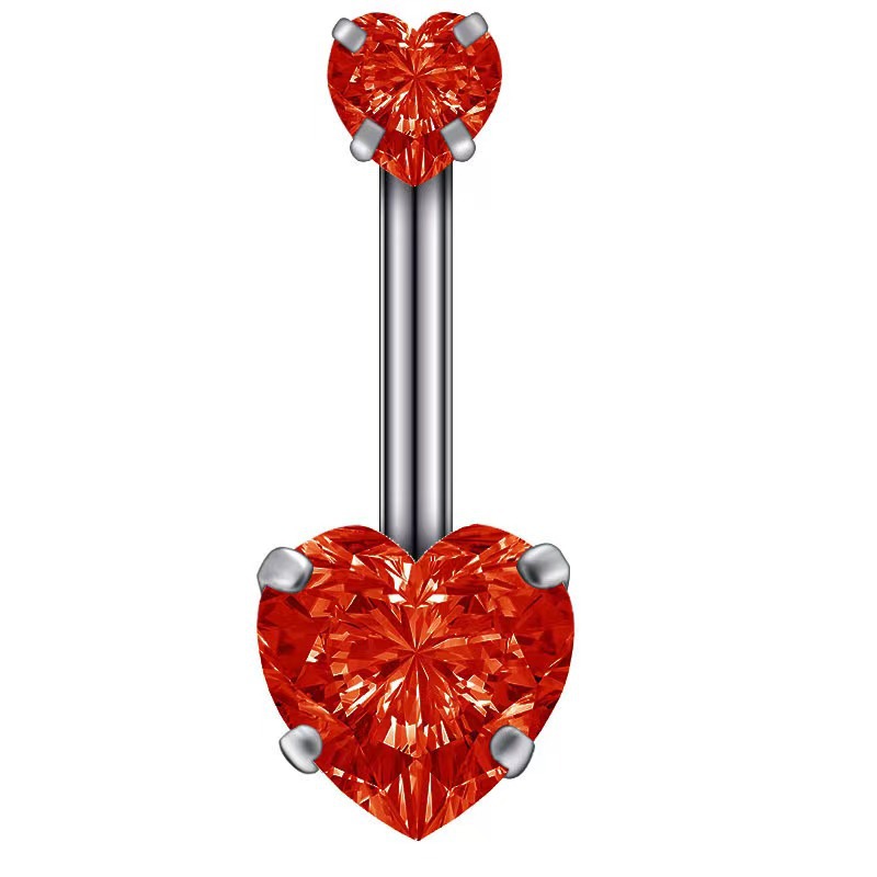 Stainless steel love zircon navel nail heart-shaped diamond navel ring puncture jewelry 2024 Amazon cross-border explosions