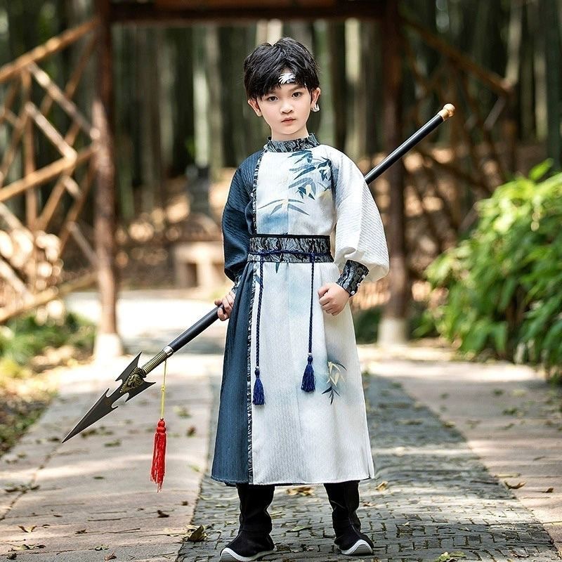 Boys' Han Dynasty Song Dynasty Costumes Martial Arts Style Boy's Costumes Young Master Boys and Kidsren's Costumes Jianghu Swordsman Costumes