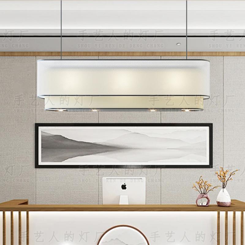 Новая китайская прямоугольная барная лампа с точечными светильниками, японская чайная комната, дзен, отель, учебное заведение, люстра для столовой, стойка регистрации