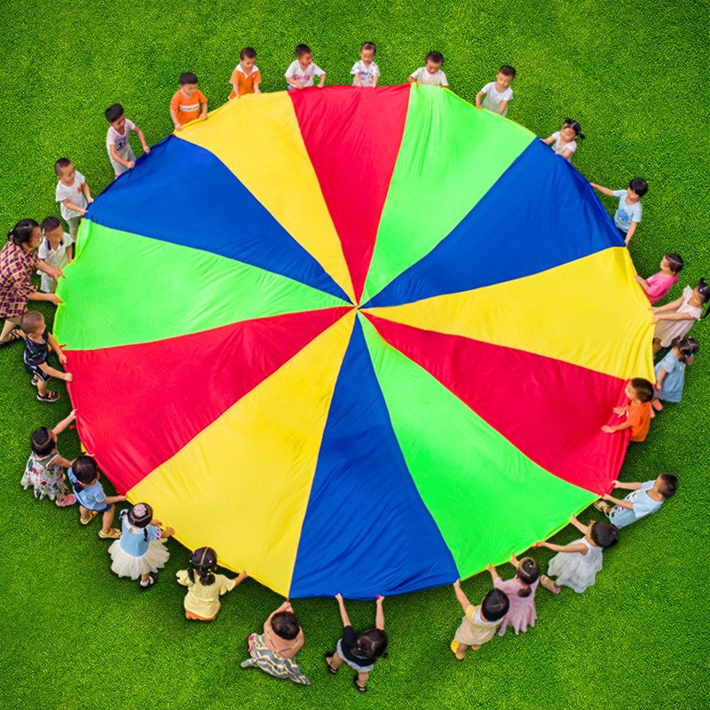 Rainbow Umbrella Kindergarten Outdoor Props Children's Early Education Teaching Aids Sensory Integration Training Toy Body Intelligent Activity Equipment
