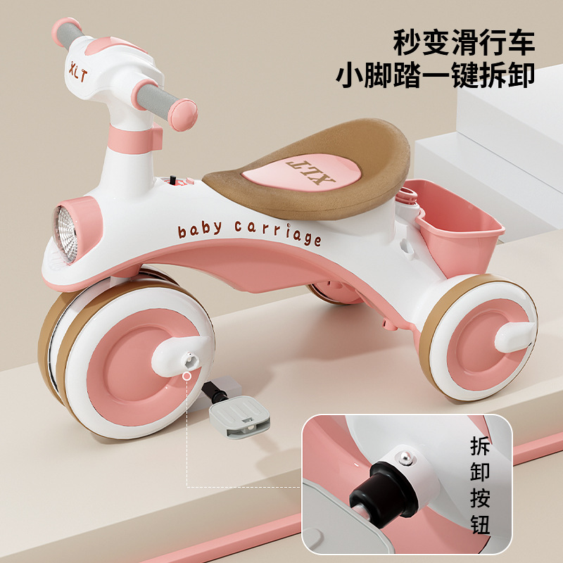 Baby Walker Tricycle with Shed Bicycle 1-3 Years Old Infant Toy Stroller Baby Sliding Car