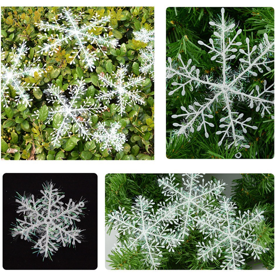 Wholesale foreign trade Christmas Snowflake Shopping Mall hotel window layout Christmas tree gift bag PVC snowflake multi-Specification