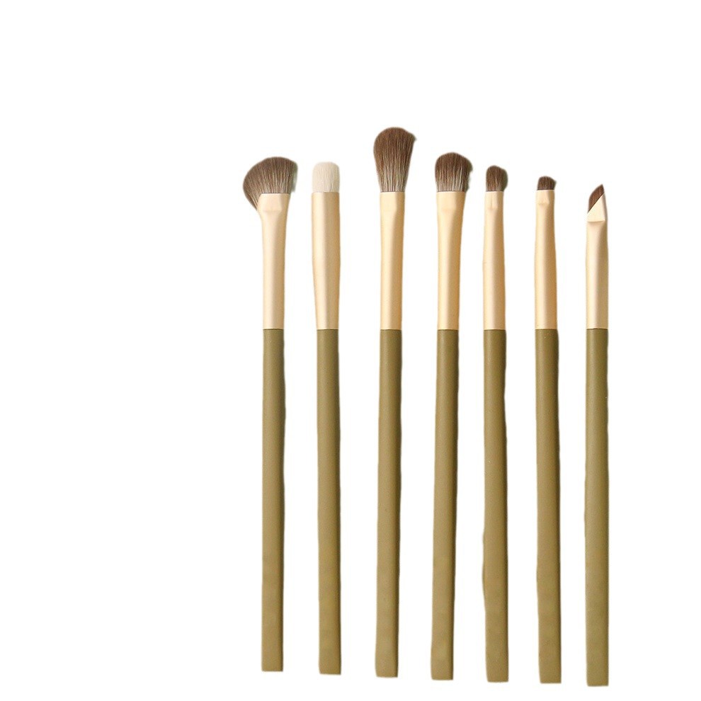 Avocado 7 Makeup Brush Set for Beginners with Fiber Hair, Soft and Non-Pricking, Soft-Bristled Makeup Brush Set for Beginners