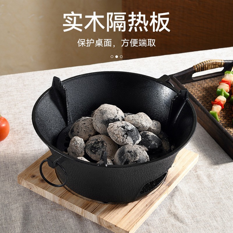 Courtyard stove tea cooking full suit charcoal stove Zibo barbecue stove outdoor portable household carbon barbecue cast iron stove