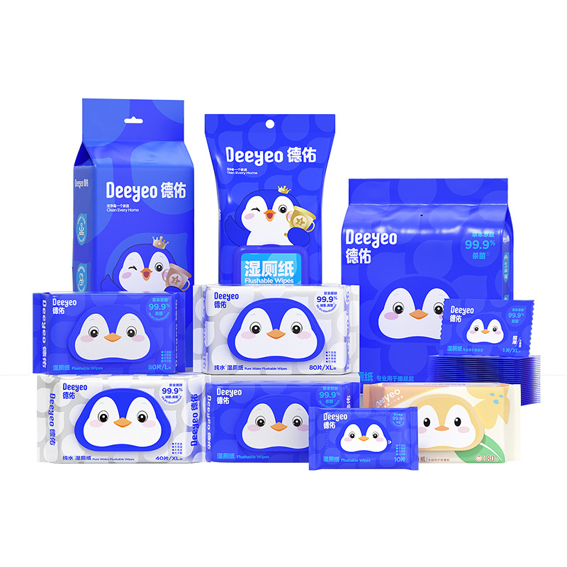 Deyou baby wet toilet paper Household Cleaning Wet Toilet towel baby special wet towel can be washed away toilet towel multiple specifications