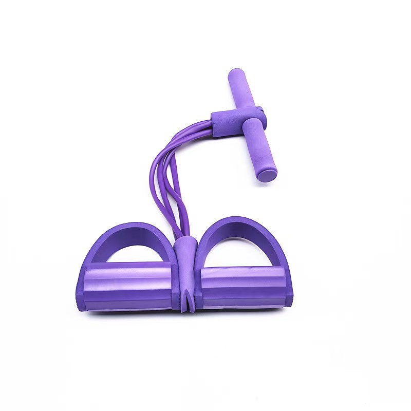 Six-Tube Pedal Tensioner Sit-Ups Auxiliary Tension Rope Home Female Yoga Fitness Waist and Abdomen Trainer