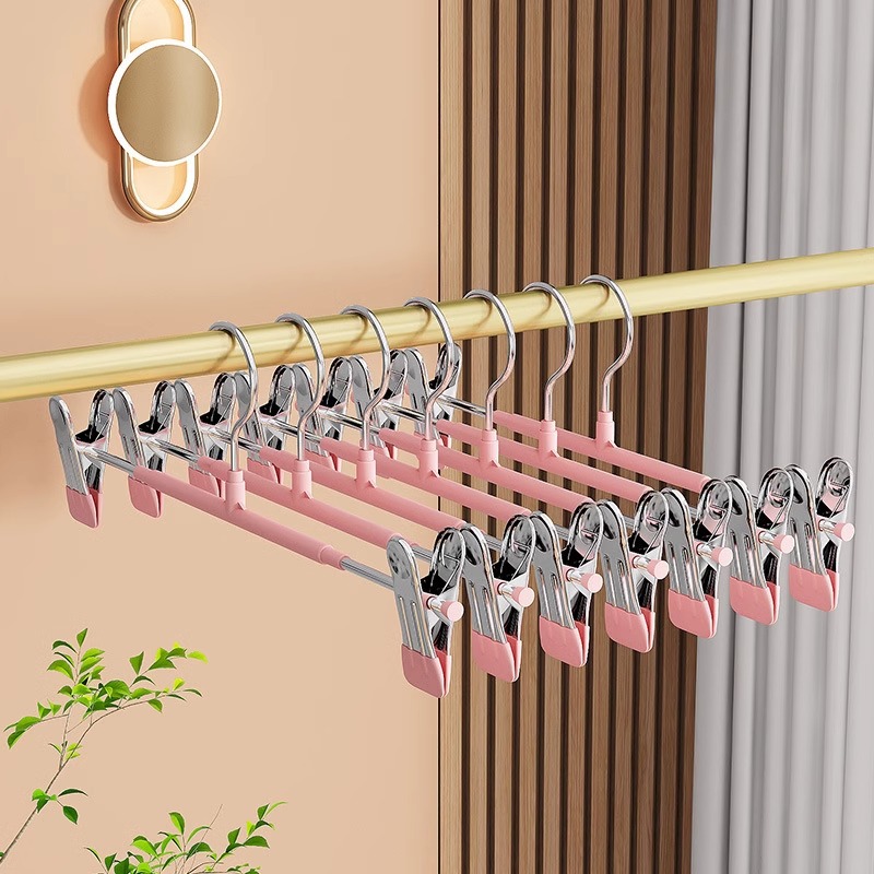 Dip Plastic Pants Rack Pants Clip Hanger Pants Storage Household Seamless Anti-slip Jk Clothes Hanging Stainless Steel Skirt Clip Drying Clip