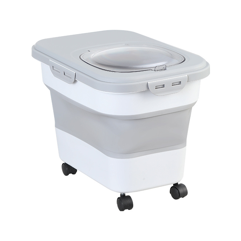 Household Rice Bucket Box 2024 New Simple Pet Foldableing Grain Storage Bucket Multi-Functional Foldableing Rice Bucket Large Capacity Wholesale