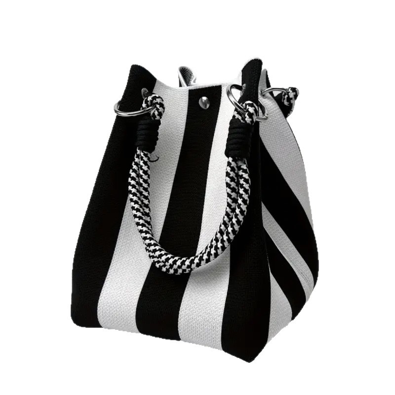 Korean Style Feng Shui Bucket Bag Woven Bag Fashion Fortune Bag Knitted Handbag Shoulder Bag Handbag Women's Vacation Bag