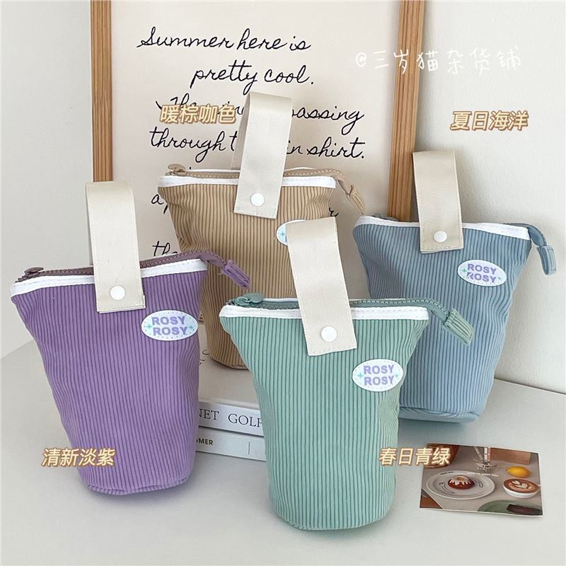 Пенал с вертикальным рисунком трехлетнего кота, милое сердце, большой объем, складной держатель для ручек, многофункциональная коробка для канцелярии