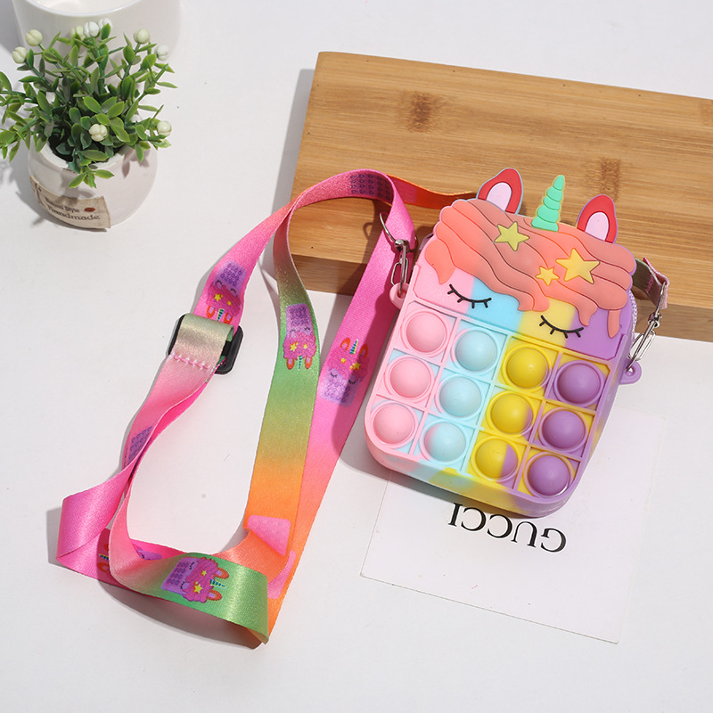 New Children's Cartoon Silicone Unicorn Rodent Pioneer Crossbody Bag Children's Casual Shoulder Bag