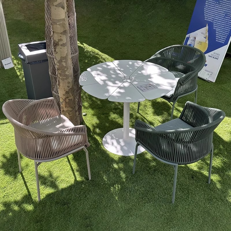 Outdoor Courtyard Rattan Sofa Single Rattan Chair Combination Table and Chair Nordic Balcony Hotel Homestay Garden Lounger Bar Chair