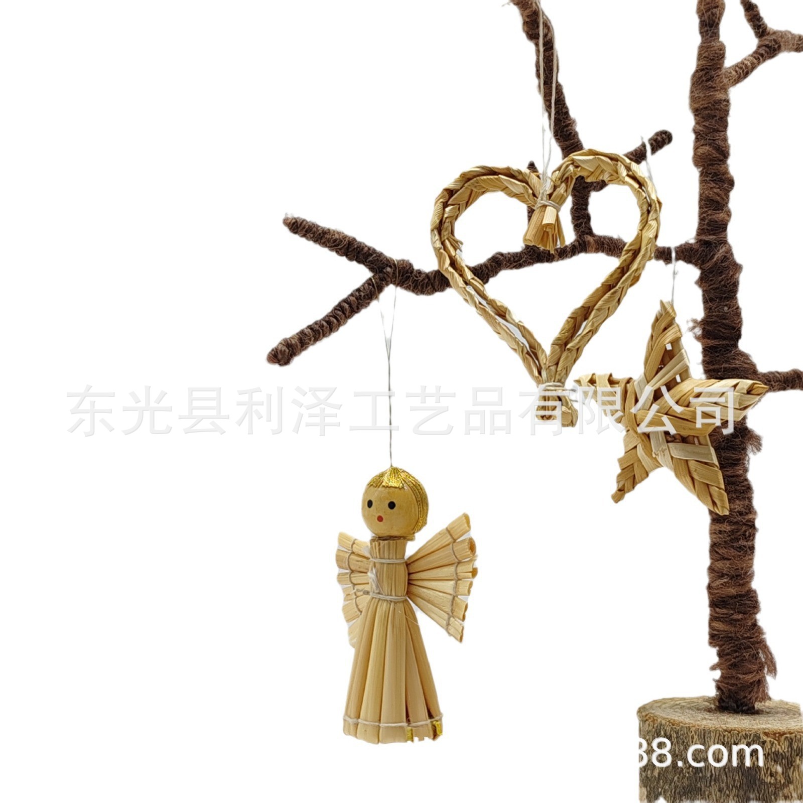 Nordic style hand-woven mini five-pointed star snowflake snowman Christmas tree pendant props decoration maker