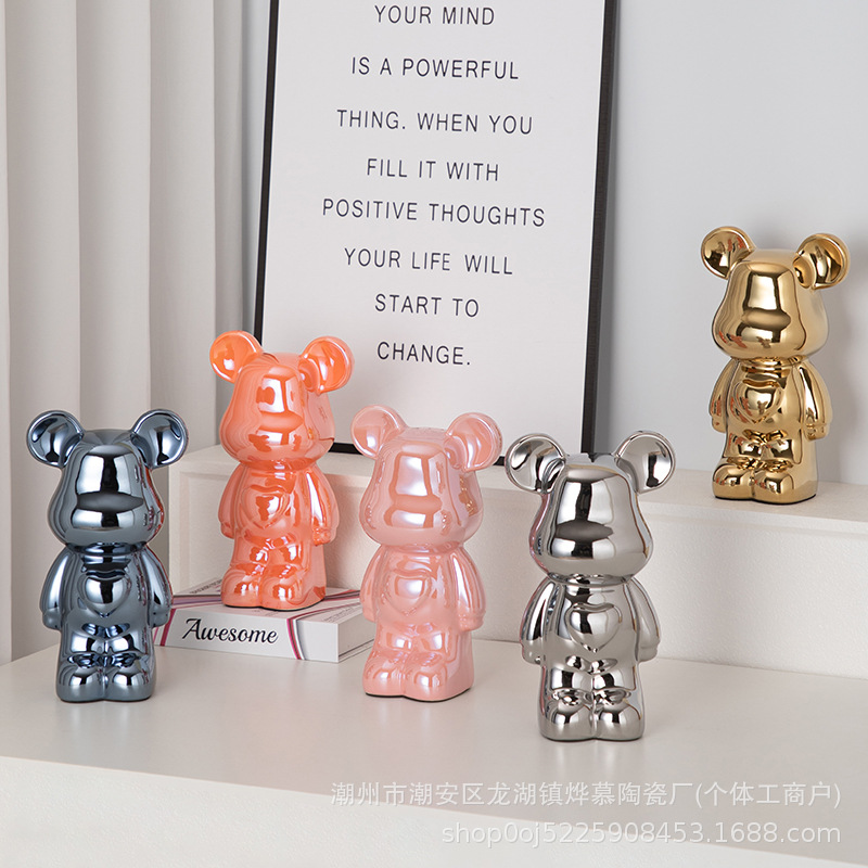 Violent Bear living room TV cabinet light luxury high-end ceramic wine cabinet decoration home Net Red New House