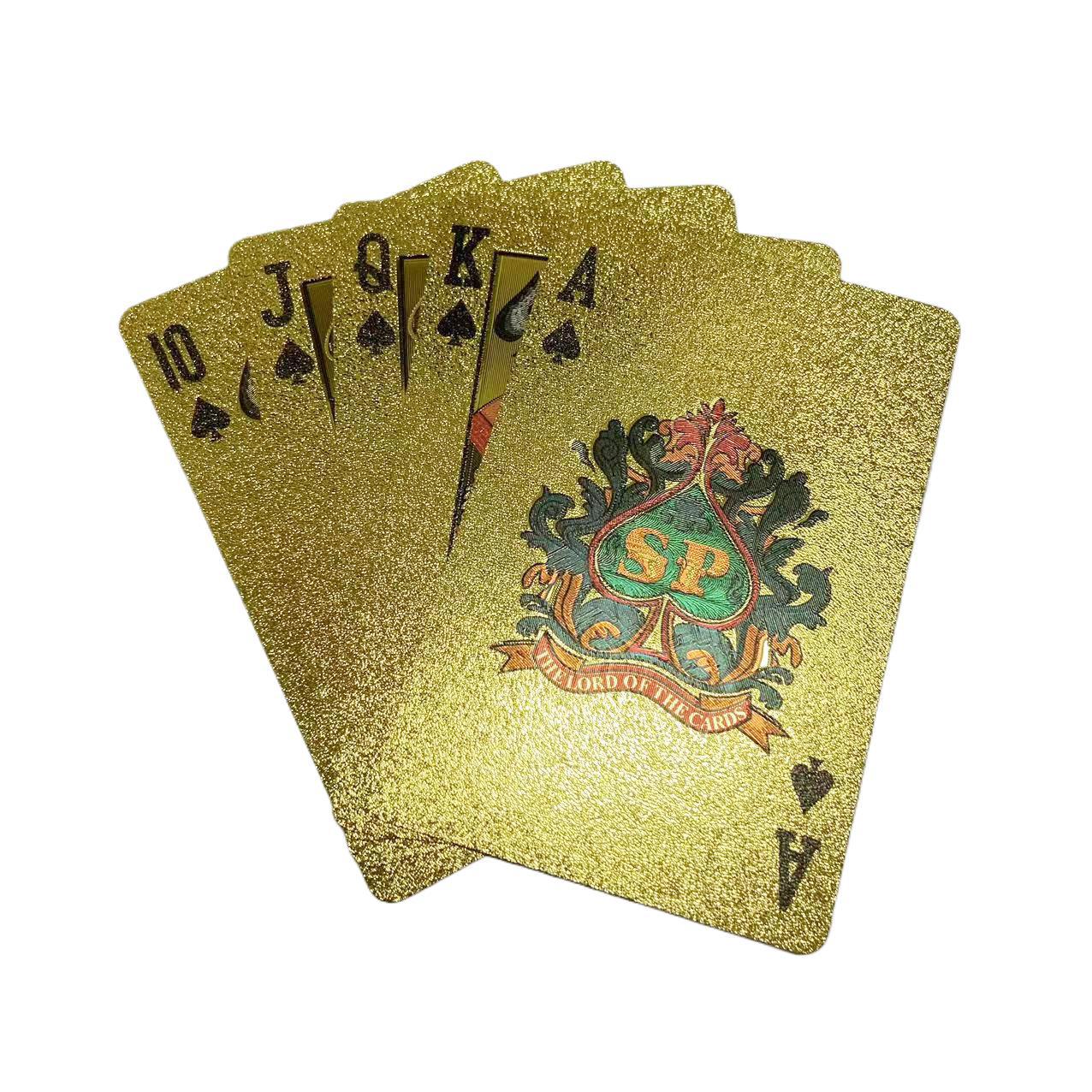 Игральные карты золотая фольга Золотые пластиковые водонепроницаемые покерные карты для вечеринок Креативные образовательные головоломки