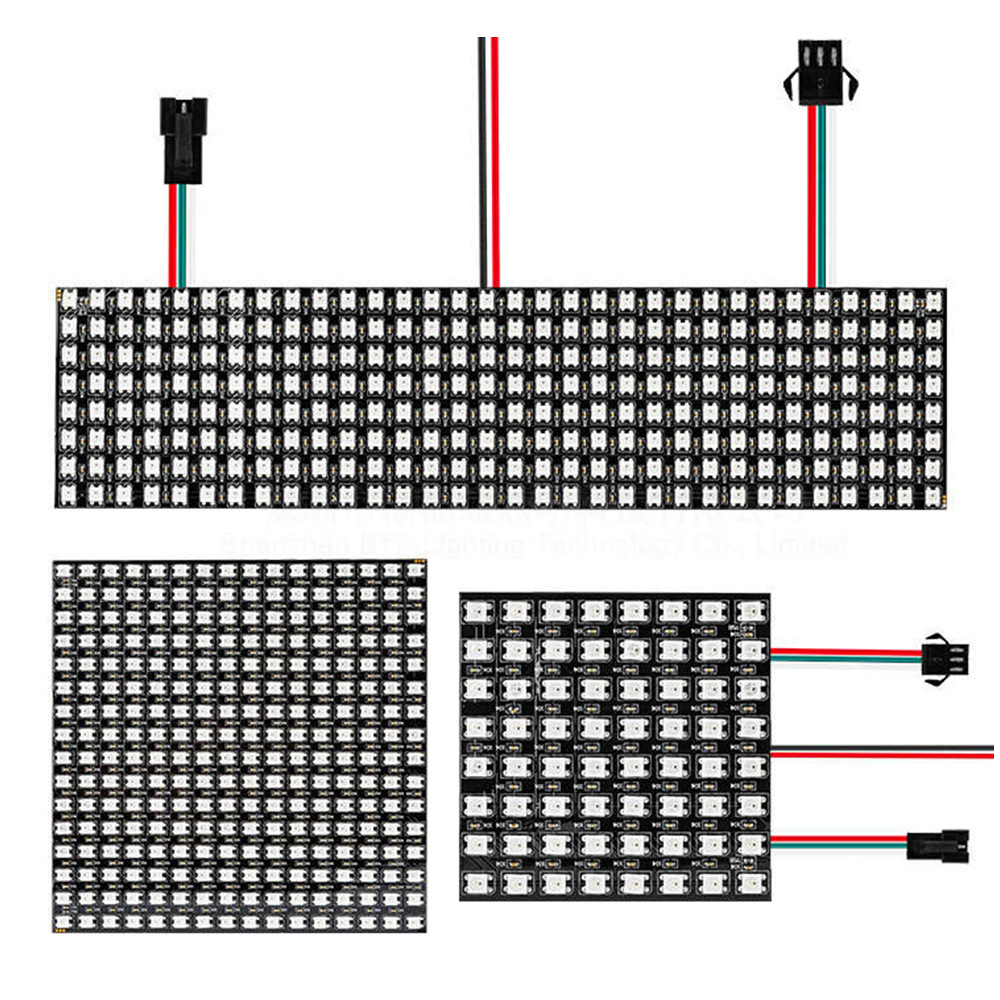 Led Full Color Pixel Screen Flexible Soft Screen Ws2812B Pixel Screen 8X8 8X32 16X16 Programmable Dot Matrix Screen