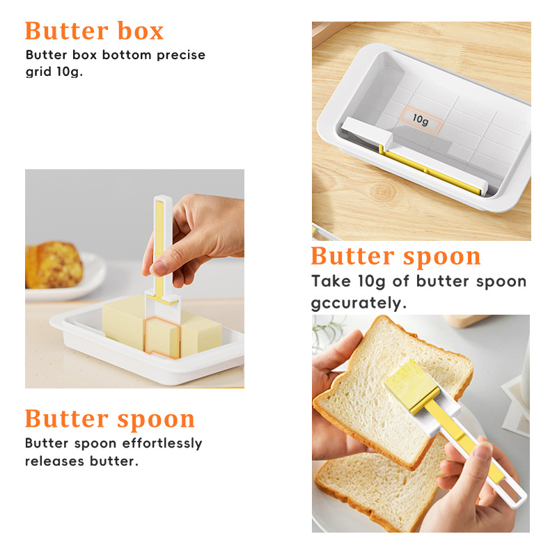 Butter Split Storage Box with Lid Cheese Cheese Box Cutter Storage Box Refrigerator Butter Box Cross-border New Product