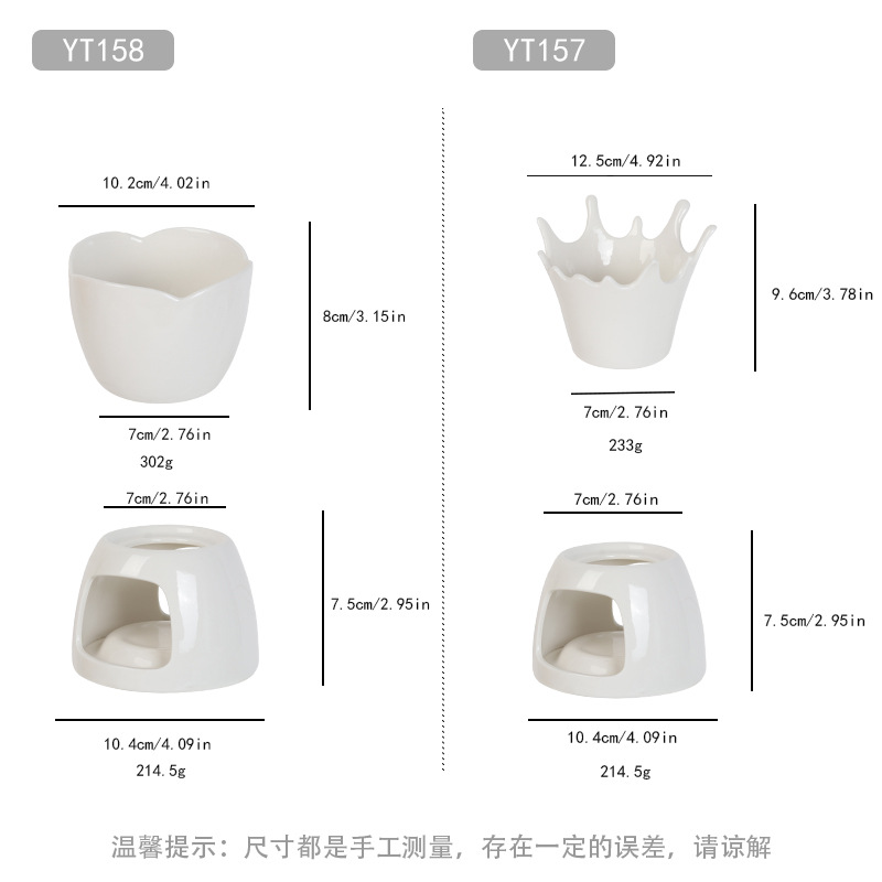Household Ceramic Chocolate Melting Furnace Set Compact Mini Heating Milk Tea Furnace Cheese Melting Pot Dessert Tool