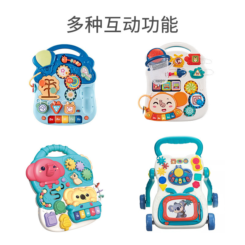 Cross-border hot-selling baby walker toy children's music sliding baby anti-rollover multi-function hand-propelled walker