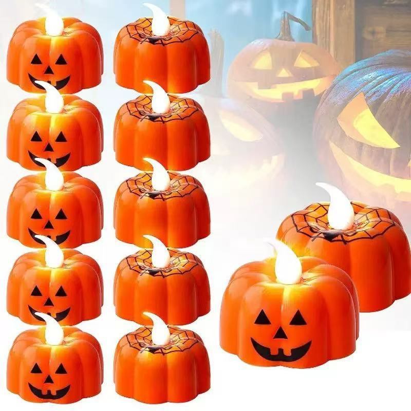 Halloween decorations led electronic candle lights luminous ornaments bar atmosphere scene layout props pumpkin lights