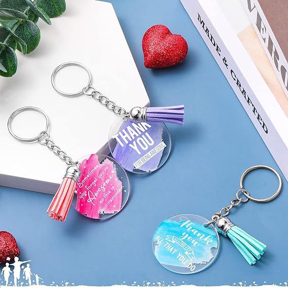 Acrylic keychain Cartoon Cartoon transparent creative diy pendant customizable advertising logo pattern hanging decoration printing