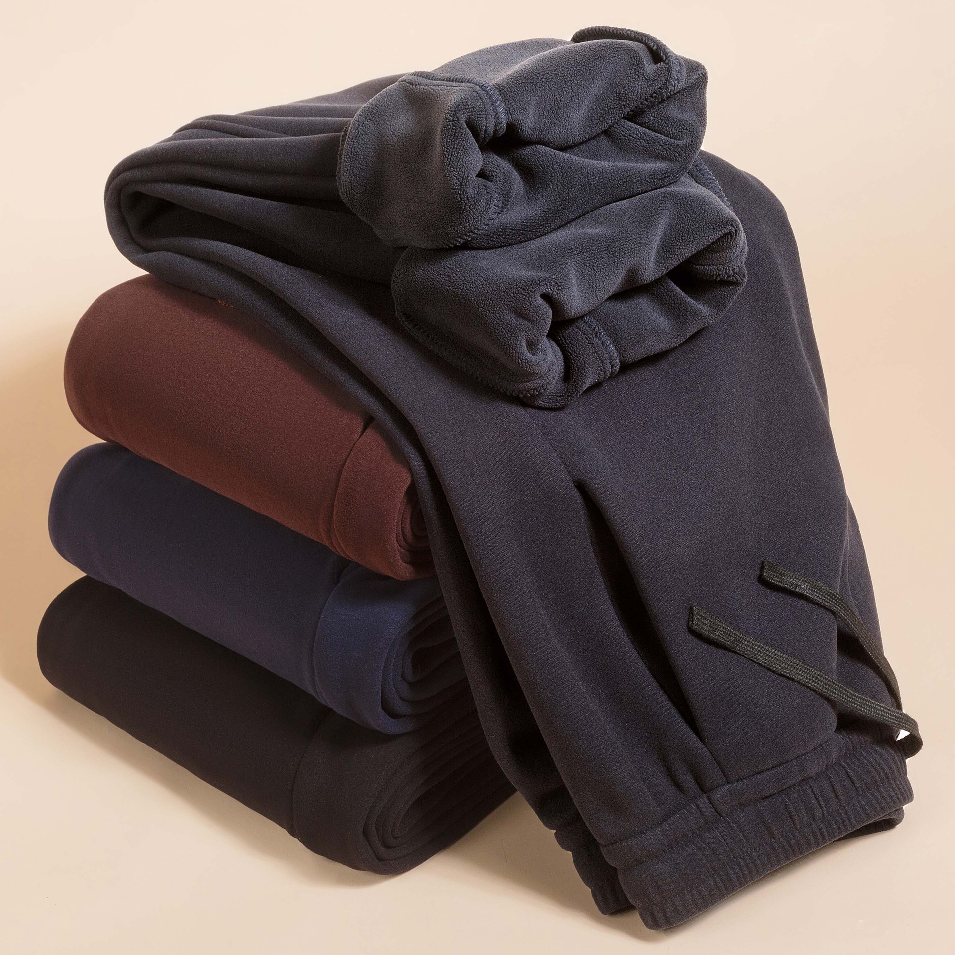 [Ламовая шерсть] Зимние теплозащитные брюки с флисовой подкладкой для мужчин теплые повседневные спортивные ветрозащитные брюки большие размеры