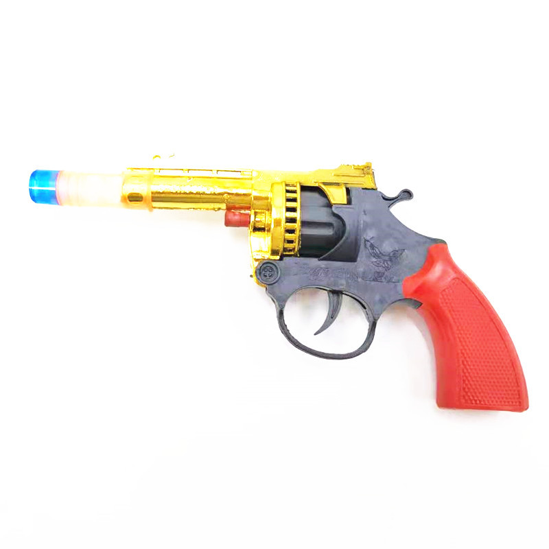 Electroplated Gold and Silver Cannon Gun Sound Paper Cannon Gun Revolver Model 80 Nostalgic Childhood Toy Artillery Gun