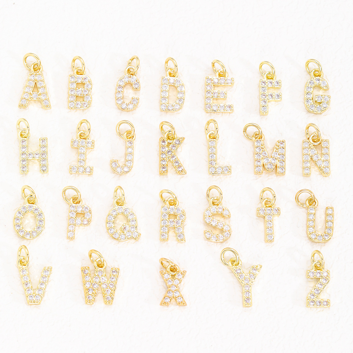 Amazon's Hot-Selling Micro-Paved Zircon English 26 Letter Pendant DIY Accessories Necklace Women's Handmade Jewelry with Wholesale