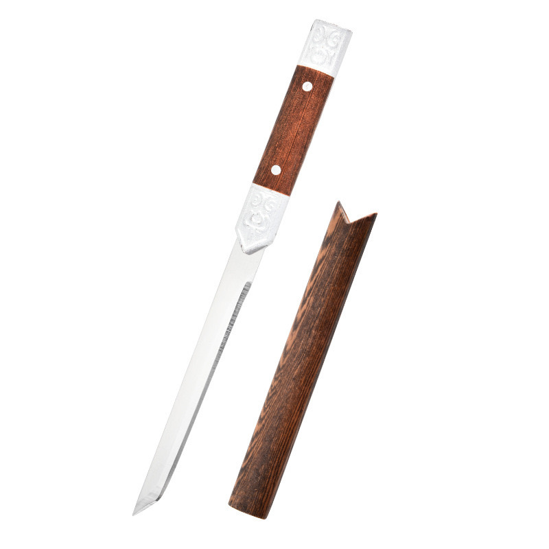 Factory in stock stainless steel outdoor small straight knife magic pen knife portable knife with knife cover multi-function straight handle knife