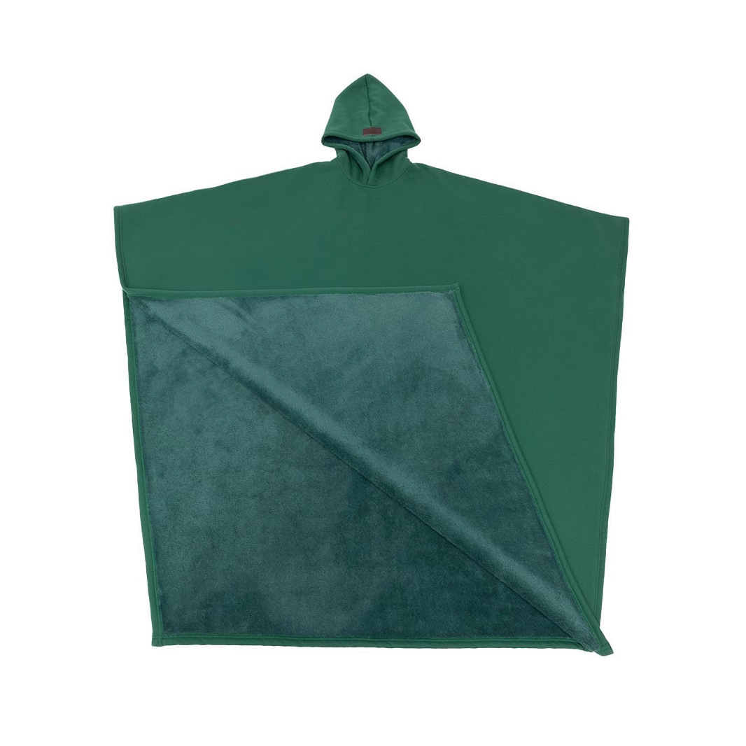 Cross-border European and American New Autumn and Winter in stock Punk Loose Hooded Button Woolen Loose Cape Top for Men and Women