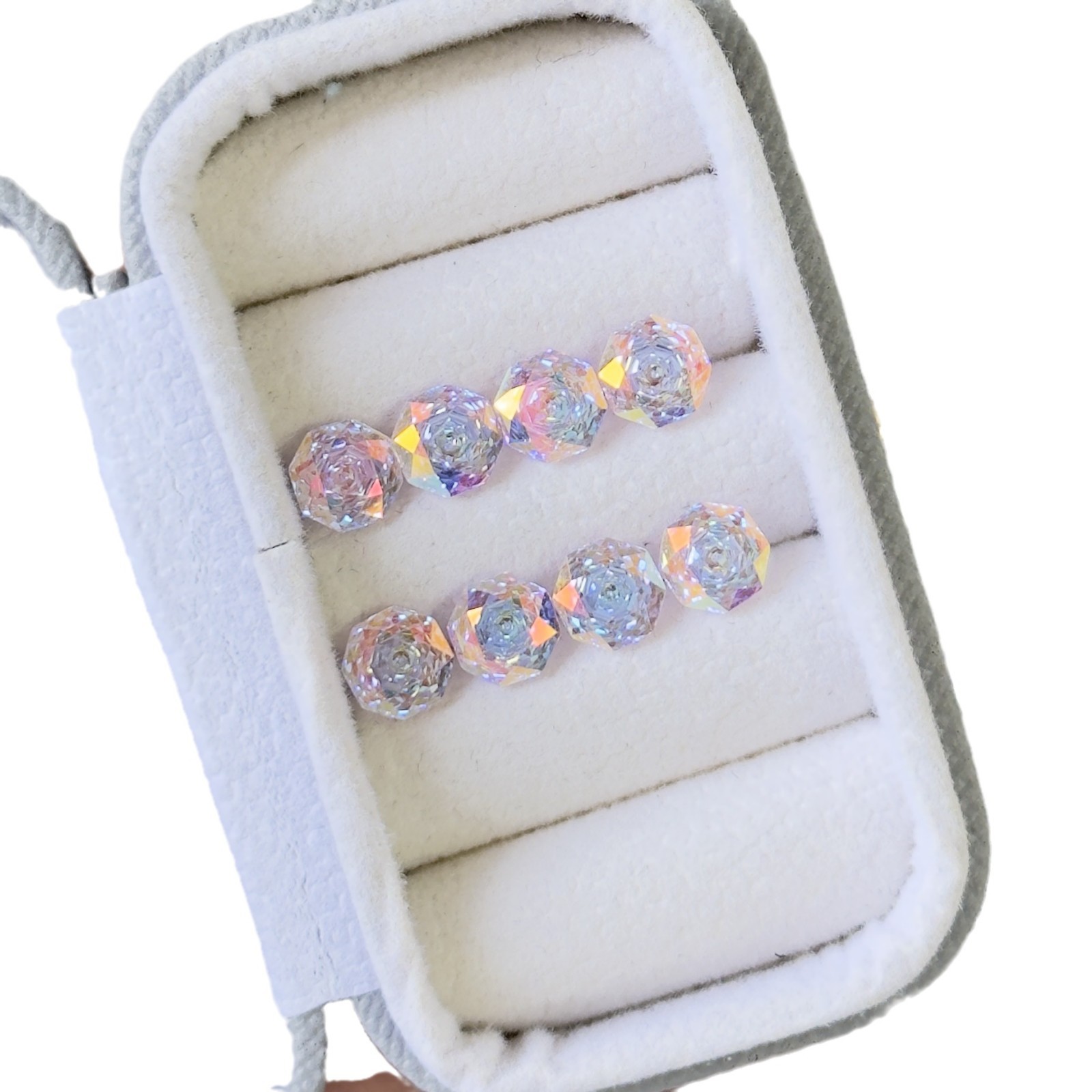 Millennium Rose Cut Color Plated Zircon Octagon Factory Direct Supply Nail Earrings Naked Stone