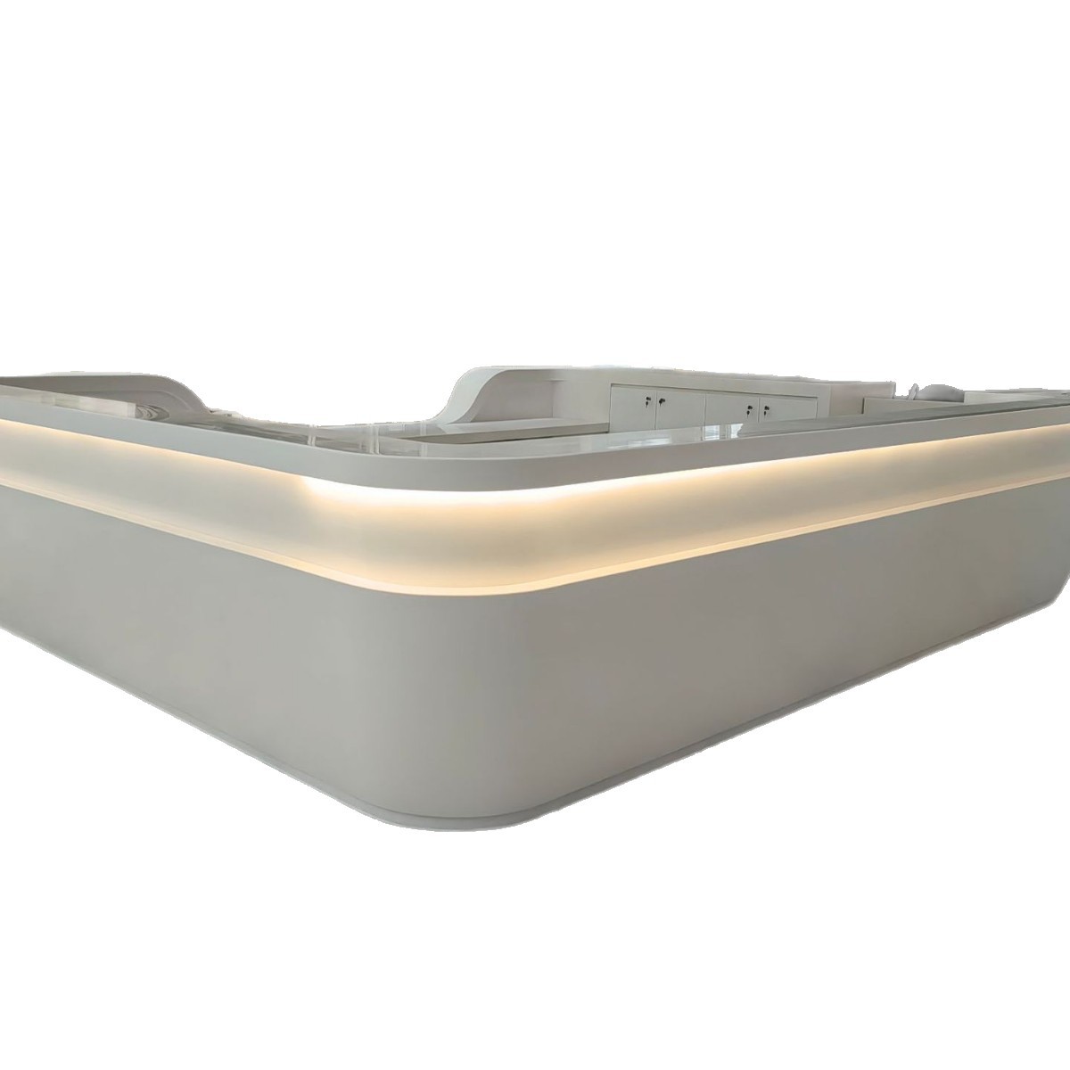 Shopping Mall Acrylic Artificial Stone Reception Desk Classy, Simple and Elegant, Acrylic Artificial Stone Manufacturer Customiz