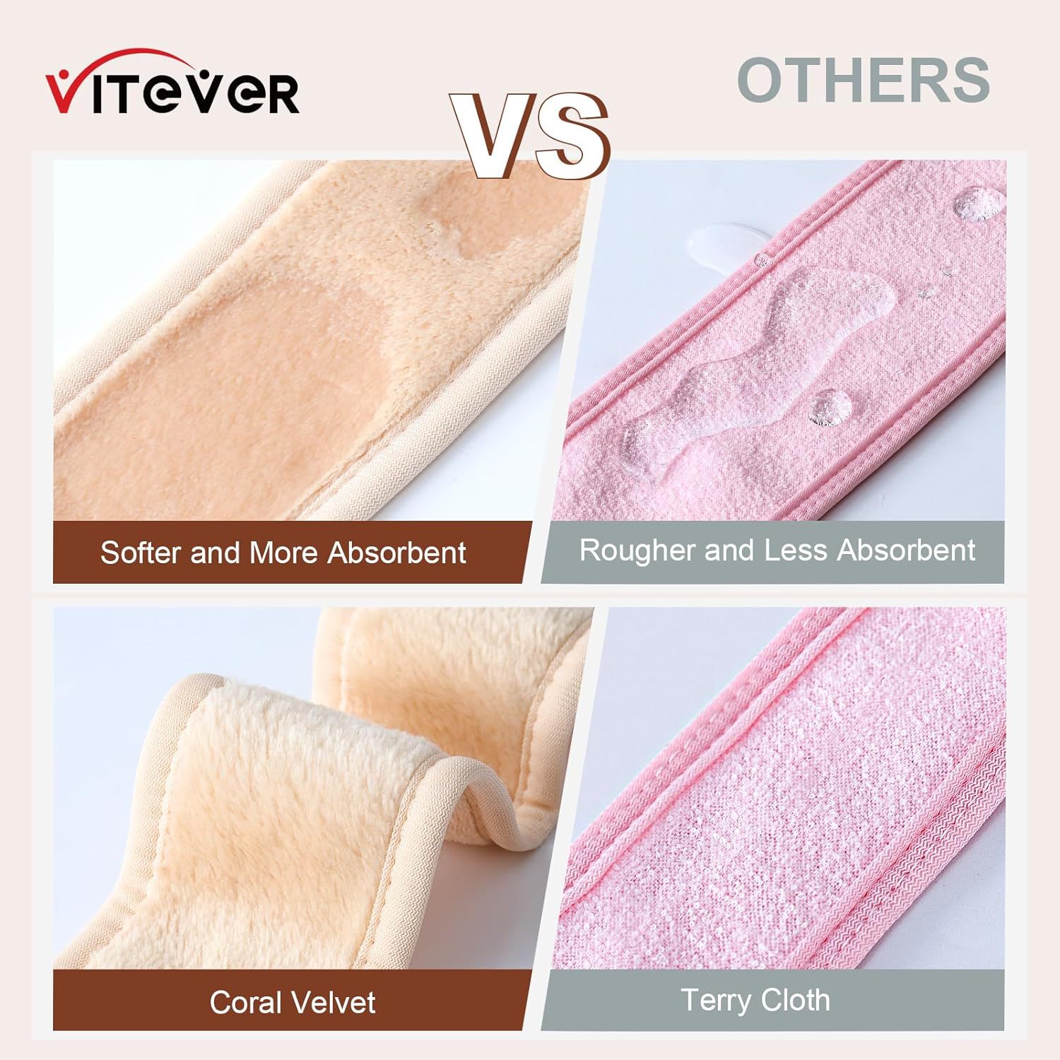 Cross-Border Hot-Selling Flannel Spa Velcro Face Washing Headband, Face Washing Anti-Moisture Hair Band, Yoga Head Wrap Headband