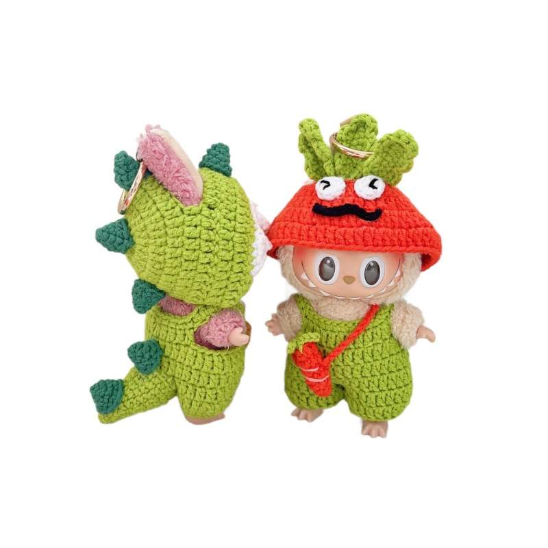 Labubu First, Second and Third Generation Doll Clothes 17cm Vinyl Doll Labubu Doll Clothes Hand-Crocheted Doll Replacement