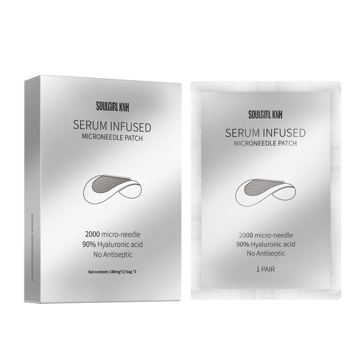 Cross-Border Exclusive Supply of Popular In-Stock Micro-Needle Eye Patches to Reduce Fine Lines and Remove Eye Bags, Hyaluronic Acid Soluble Wrinkle-Relief